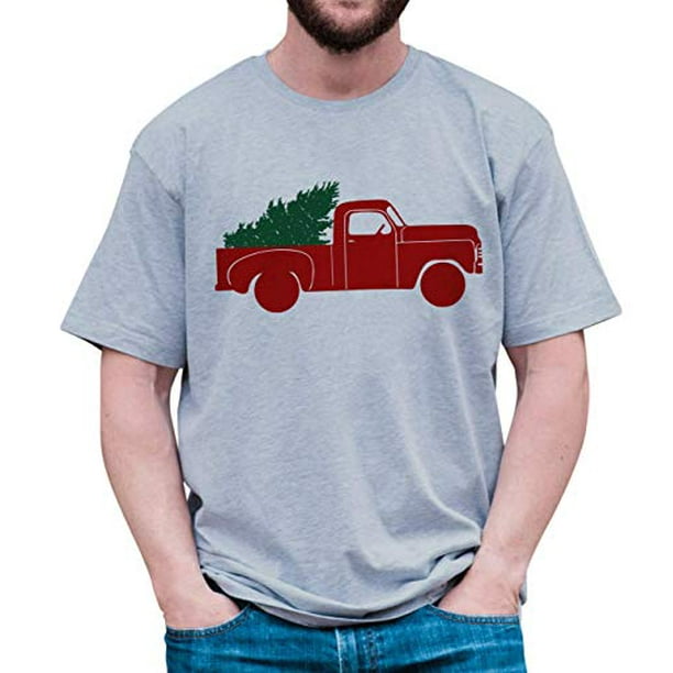 7 ate 9 Apparel Vintage Truck Christmas Shirt Grey